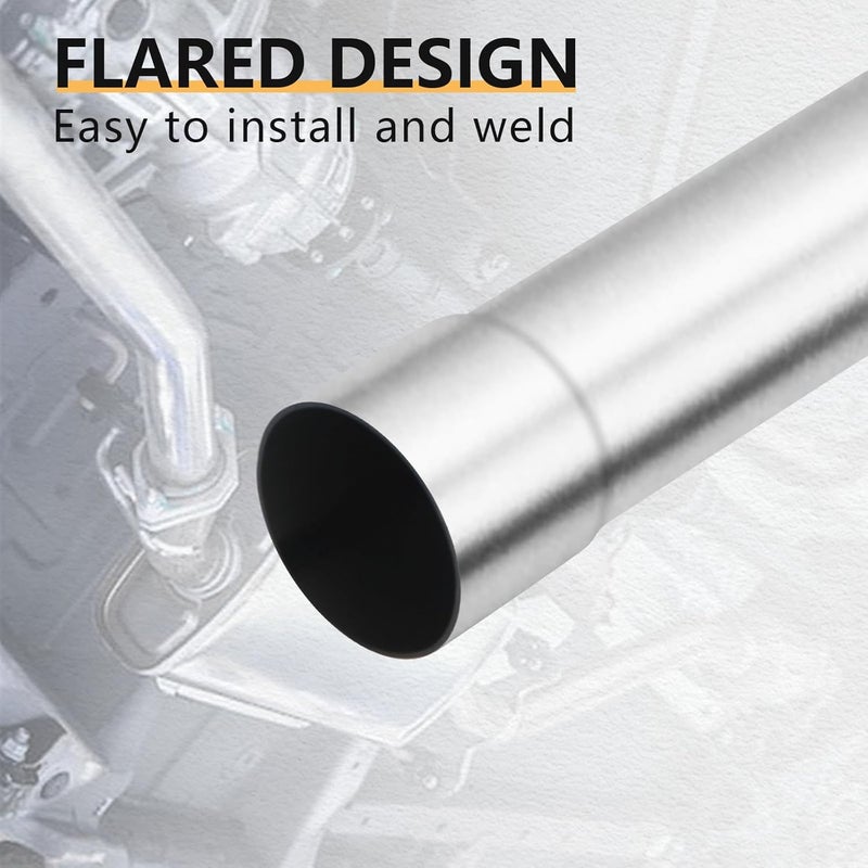 LCGP 2.5" Custom Mandrel Straight Exhaust Pipe, 30" Long, Made of Mild Steel Fit 2.5 Inch Exhaust System - Image 4